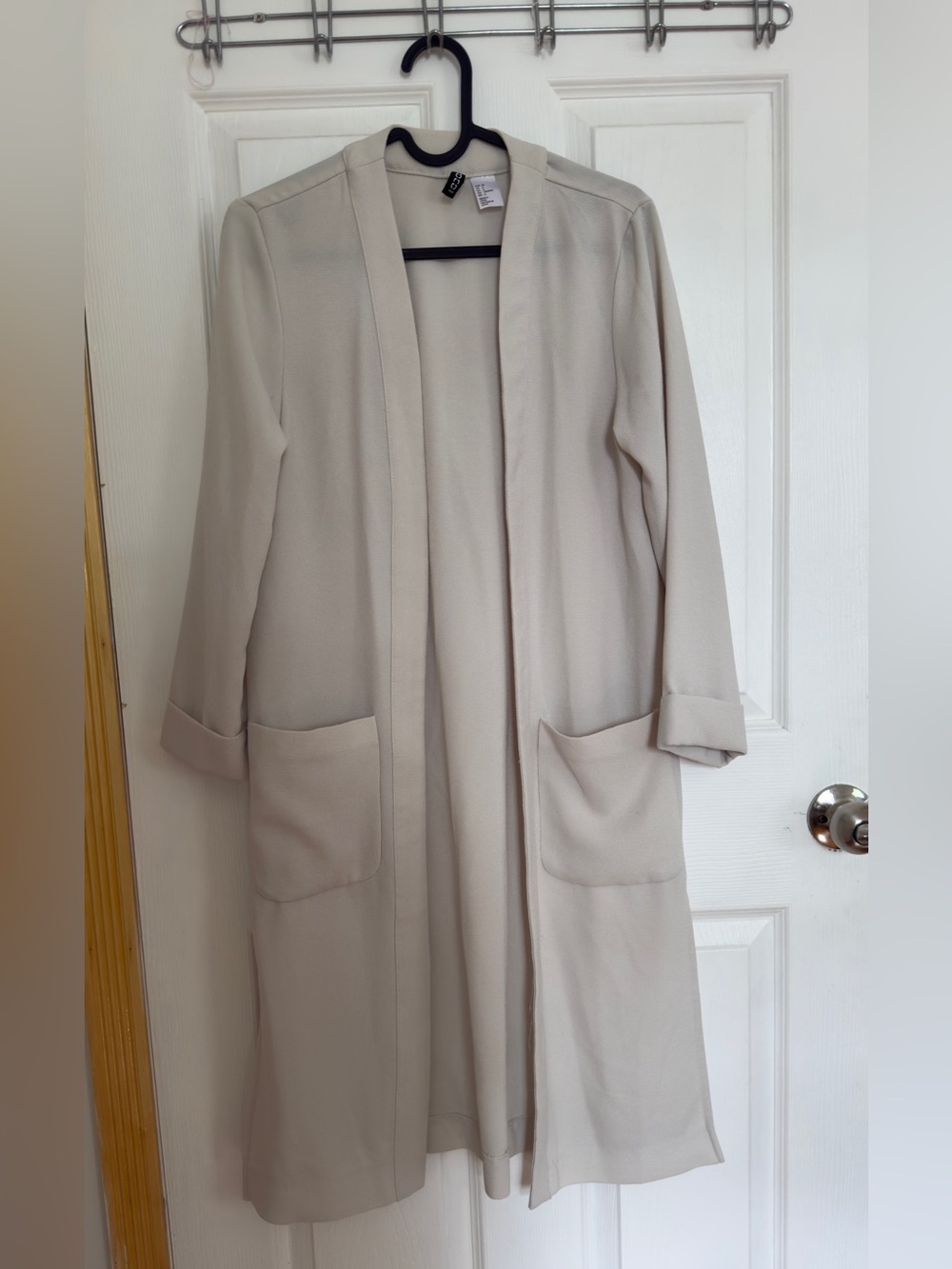 H&M Light Beige Open Front Long Cardigan